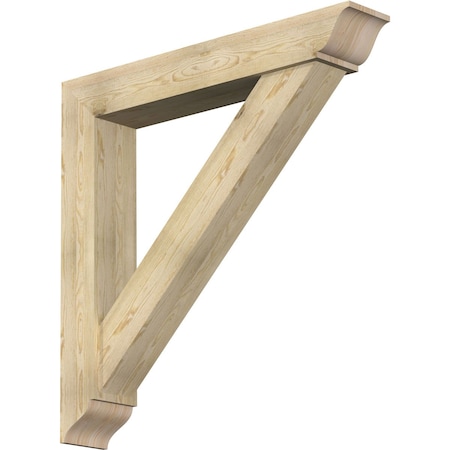 Ekena Millwork Traditional Traditional Rough Sawn Bracket w/ Offset Brace, Douglas Fir, 8"W x 48"D x 48"H BKT0806X48X48TRA01RDF